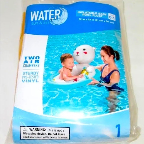 Baby Swim Pool Float Inflatable Water Cat Kitten Ages 0-1 years Animal Swim Rin - Picture 1 of 2